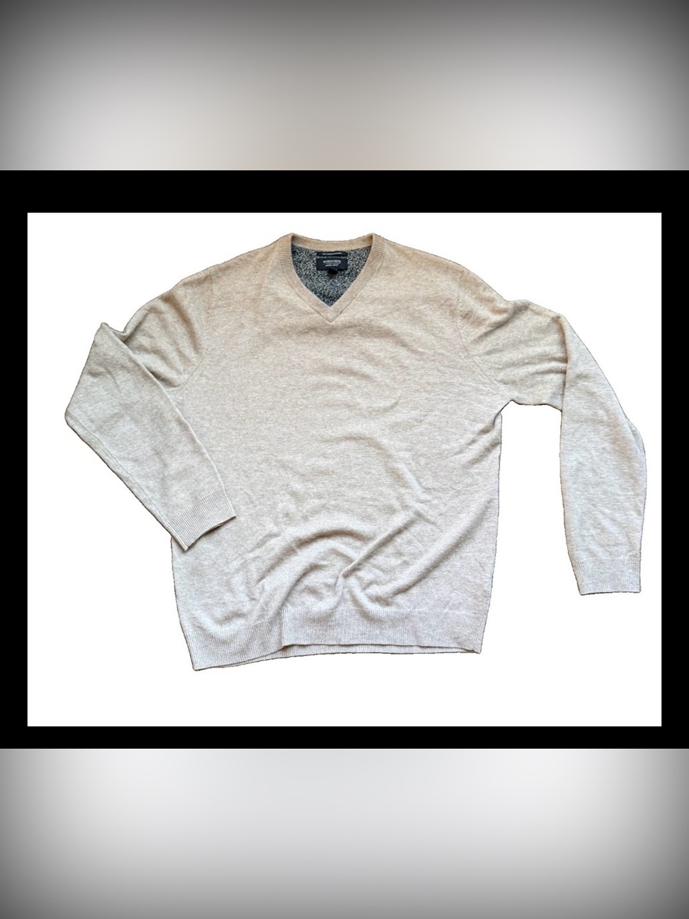 Nordstrom Men's 100 Cashmere Sweater Beige Sz L preppy old money quiet luxury